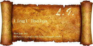 Lingl Ibolya névjegykártya